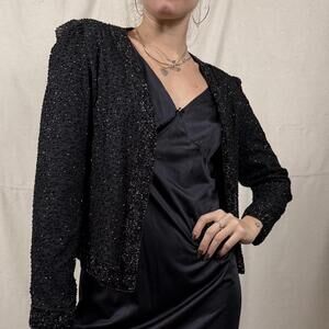 Vintage Sténay black beaded evening jacket
